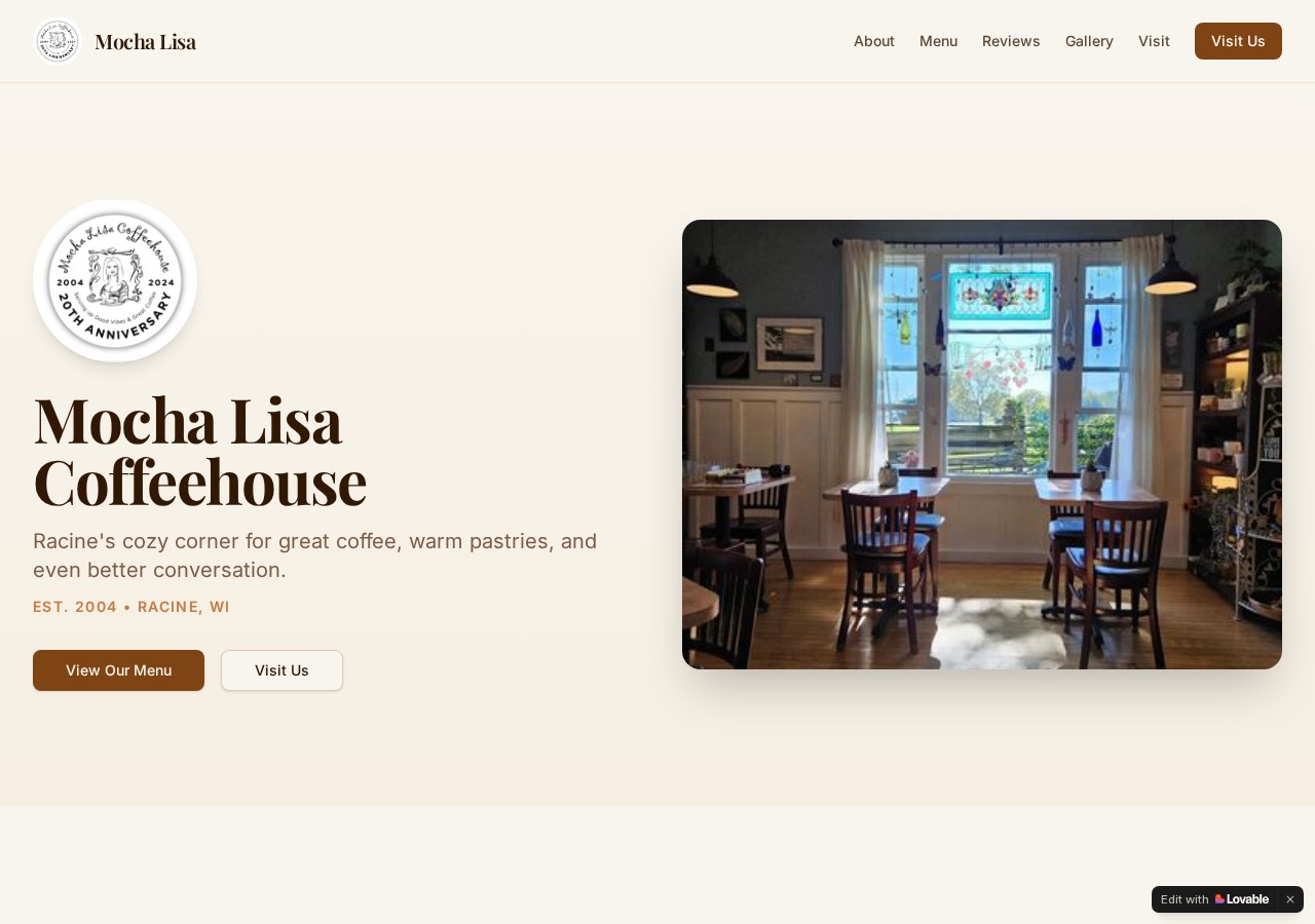 Mocha Lisa website preview